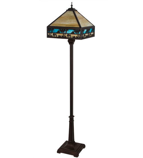 Meyda Tiffany Lighting 182377 Camel Two Light Floor Lamp Lamp Bronze / Dark