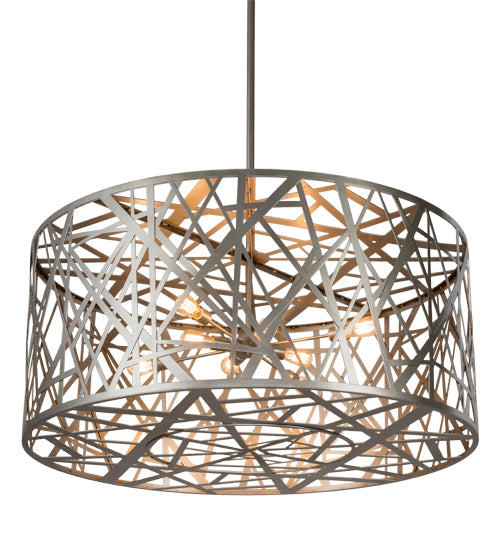 Meyda Tiffany Lighting 182460 Bird's Nest Eight Light Pendant Decor Pewter, Nickel, Silver