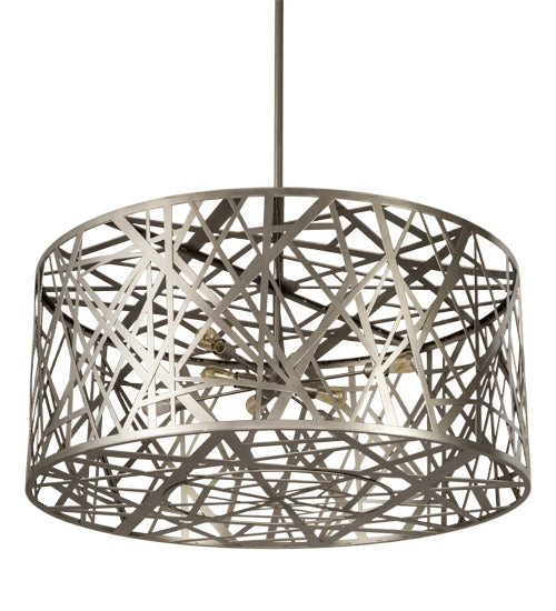 Meyda Tiffany Lighting 182460 Bird's Nest Eight Light Pendant Decor Pewter, Nickel, Silver