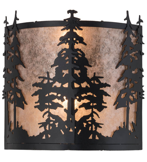 Meyda Tiffany Tall Pines 182748 Wall Light - Textured Black/Silver Mica