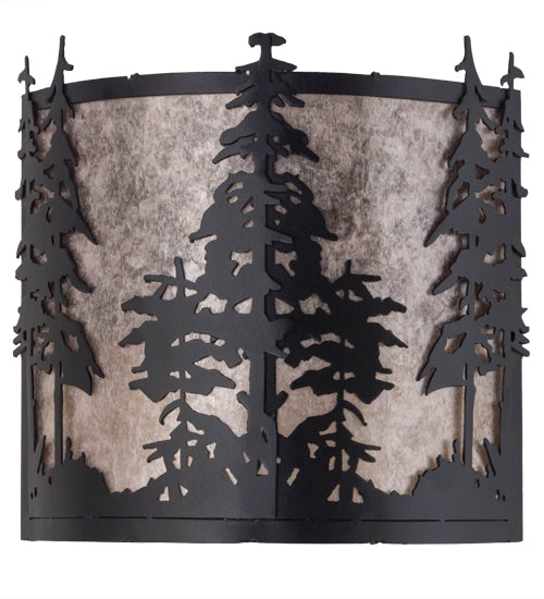 Meyda Tiffany Tall Pines 182748 Wall Light - Textured Black/Silver Mica