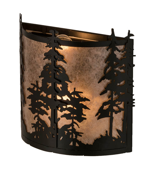 Meyda Tiffany Tall Pines 182748 Wall Light - Textured Black/Silver Mica