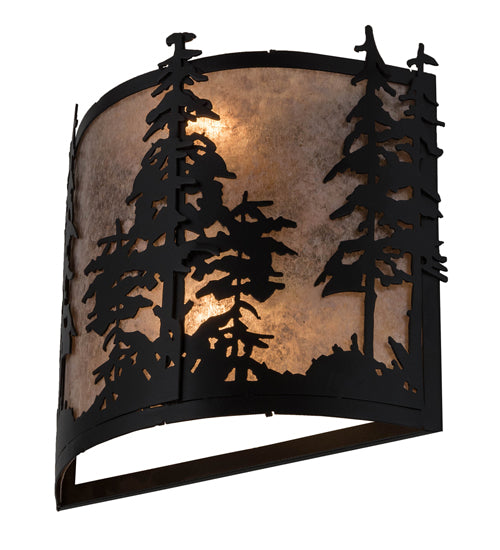 Meyda Tiffany Tall Pines 182748 Wall Light - Textured Black/Silver Mica