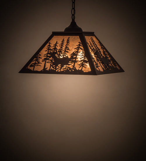 Meyda Tiffany Deer Through The Trees 183017 Pendant Light - Antique