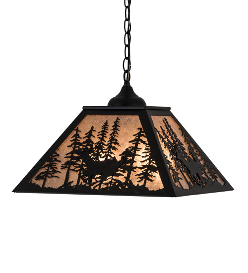 Meyda Tiffany Deer Through The Trees 183017 Pendant Light - Antique