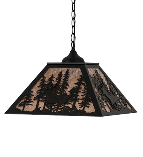 Meyda Tiffany Deer Through The Trees 183017 Pendant Light - Antique