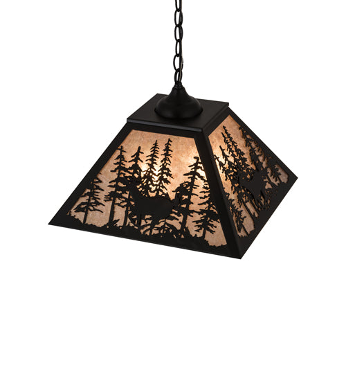 Meyda Tiffany Deer Through The Trees 183017 Pendant Light - Antique
