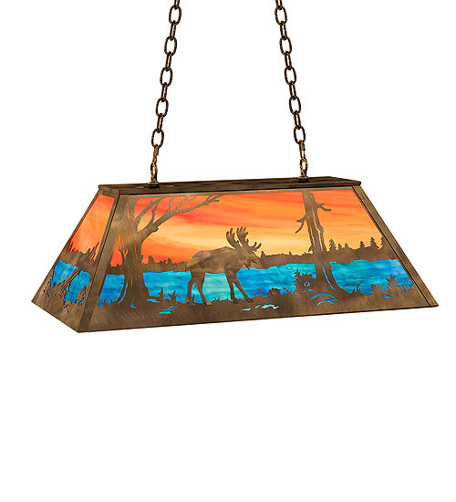 Meyda Tiffany Moose At Lake 183255 Pendant Light - Rust