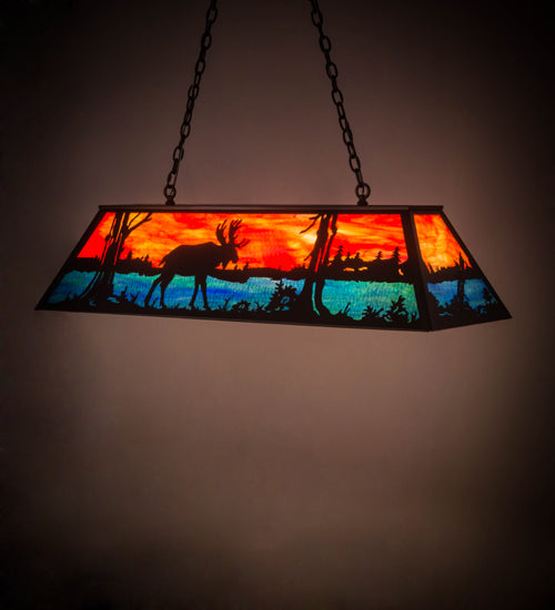 Meyda Tiffany Moose At Lake 183351 Pendant Light - Nickel