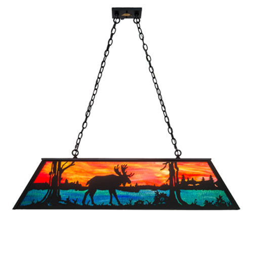 Meyda Tiffany Moose At Lake 183351 Pendant Light - Nickel