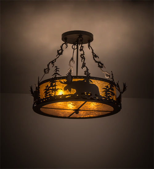 Meyda Tiffany Moose At Dusk 184160 Ceiling Light - Antique Copper