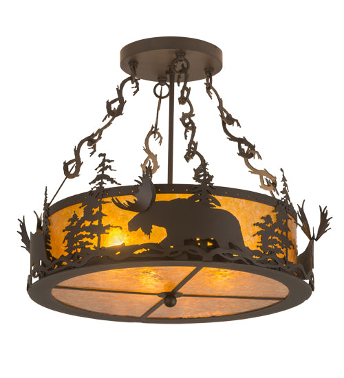 Meyda Tiffany Moose At Dusk 184160 Ceiling Light - Antique Copper
