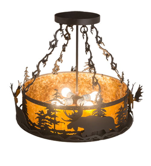 Meyda Tiffany Moose At Dusk 184160 Ceiling Light - Antique Copper