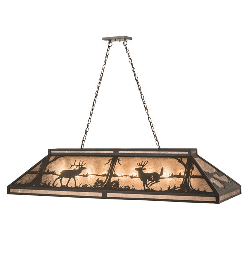 Meyda Tiffany Elk & Deer At Lake 184266 Pendant Light - Timeless Bronze