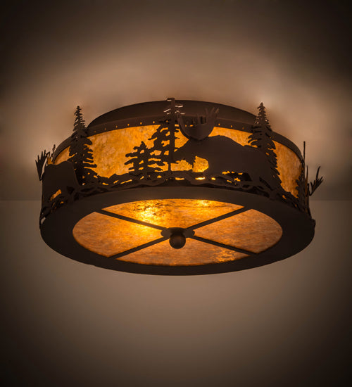 Meyda Tiffany Moose At Dusk 184267 Ceiling Light - Mahogany Bronze