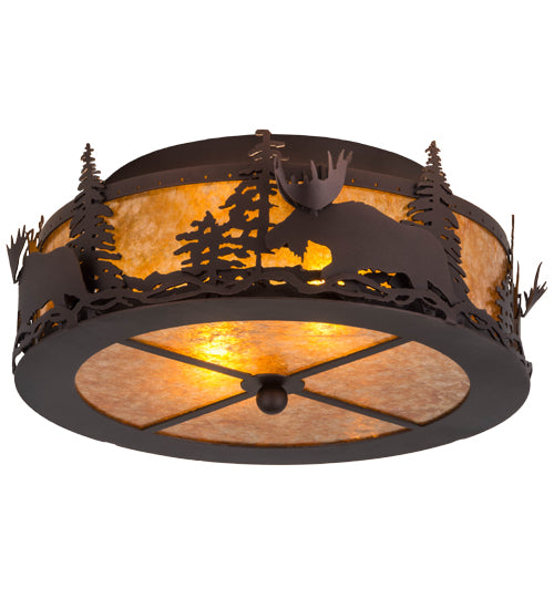 Meyda Tiffany Moose At Dusk 184267 Ceiling Light - Mahogany Bronze