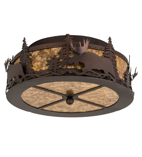 Meyda Tiffany Moose At Dusk 184267 Ceiling Light - Mahogany Bronze