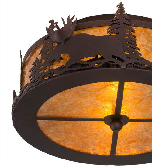 Meyda Tiffany Moose At Dusk 184267 Ceiling Light - Mahogany Bronze