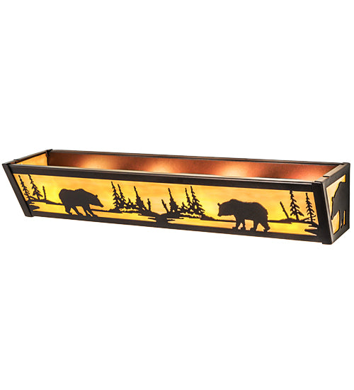 Meyda Tiffany Bear At Lake 184291 Bath Vanity Light 24 in. wide - Mahogany Bronze/Ba