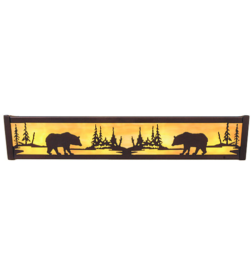 Meyda Tiffany Bear At Lake 184291 Bath Vanity Light 24 in. wide - Mahogany Bronze/Ba