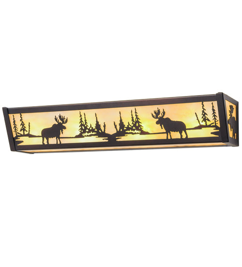 Meyda Tiffany Moose At Lake 184292 Bath Vanity Light 24 in. wide - Mahogany Bronze/Ba