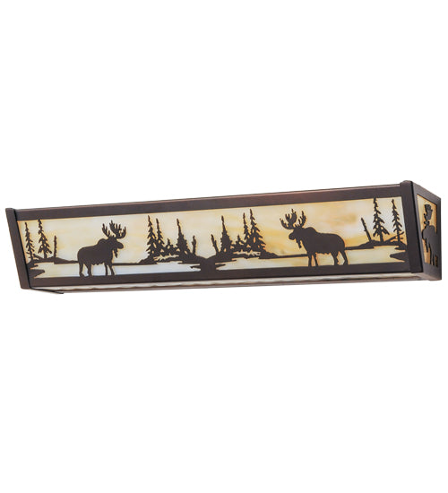 Meyda Tiffany Moose At Lake 184292 Bath Vanity Light 24 in. wide - Mahogany Bronze/Ba