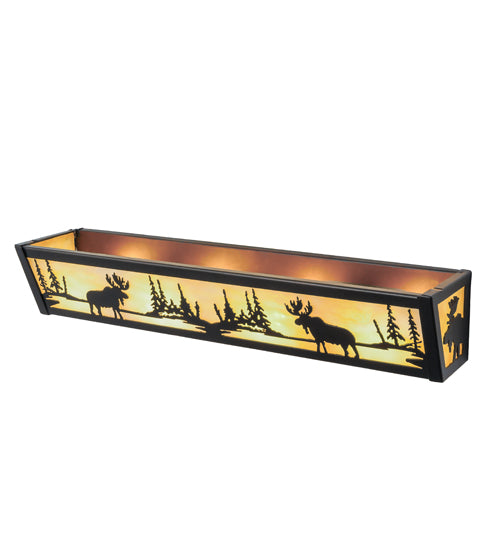 Meyda Tiffany Moose At Lake 184292 Bath Vanity Light 24 in. wide - Mahogany Bronze/Ba