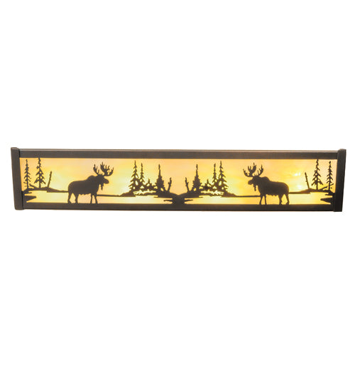 Meyda Tiffany Moose At Lake 184292 Bath Vanity Light 24 in. wide - Mahogany Bronze/Ba