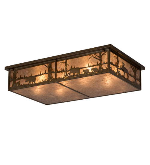 Meyda Tiffany Bears And Moose At Lake 184447 Ceiling Light - Antique Copper