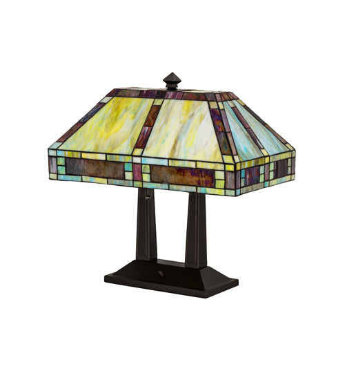 Meyda Tiffany Lighting 184702 Chaves Two Light Table Lamp Lamp Bronze / Dark