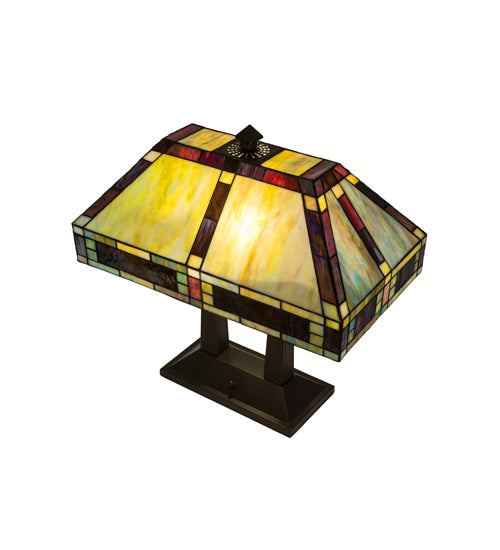 Meyda Tiffany Lighting 184702 Chaves Two Light Table Lamp Lamp Bronze / Dark