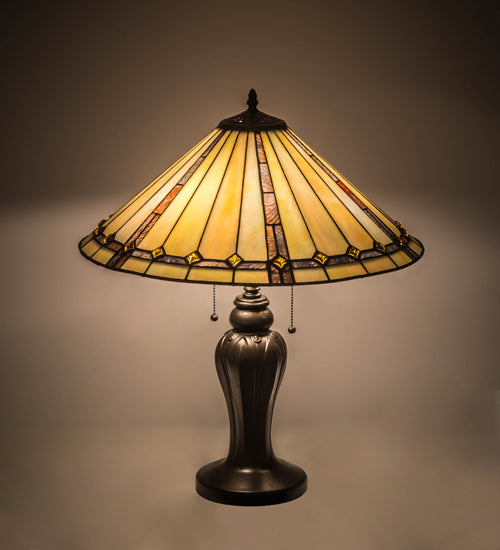Meyda Tiffany Lighting 184912 Belvidere Two Light Table Lamp Lamp Bronze / Dark