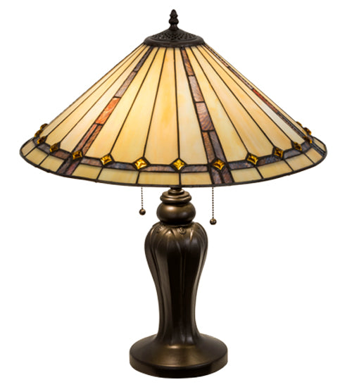 Meyda Tiffany Lighting 184912 Belvidere Two Light Table Lamp Lamp Bronze / Dark