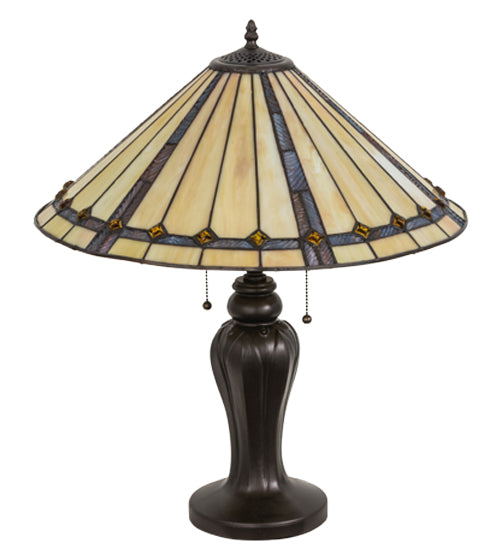 Meyda Tiffany Lighting 184912 Belvidere Two Light Table Lamp Lamp Bronze / Dark
