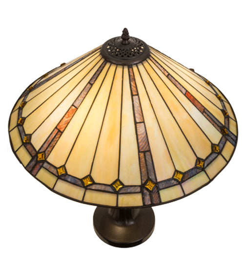 Meyda Tiffany Lighting 184912 Belvidere Two Light Table Lamp Lamp Bronze / Dark