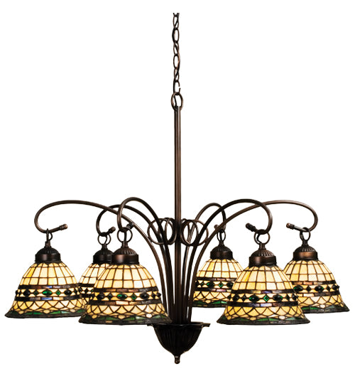 Meyda Tiffany Tiffany Roman 18528 Chandelier Light - Natural Wood,Brushed Nickel