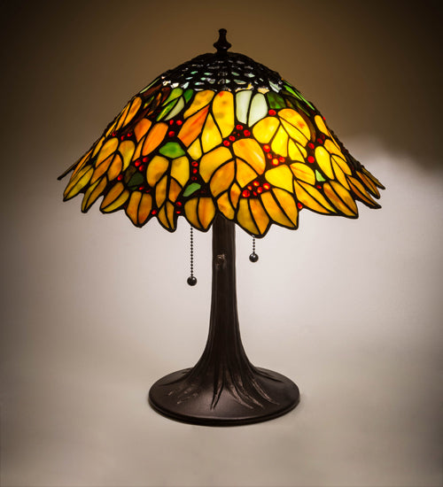 Meyda Tiffany Lighting 185544 Follaje Two Light Table Lamp Lamp Bronze / Dark