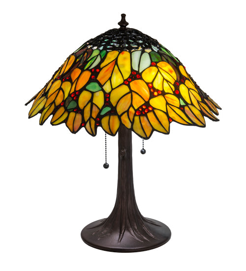 Meyda Tiffany Lighting 185544 Follaje Two Light Table Lamp Lamp Bronze / Dark