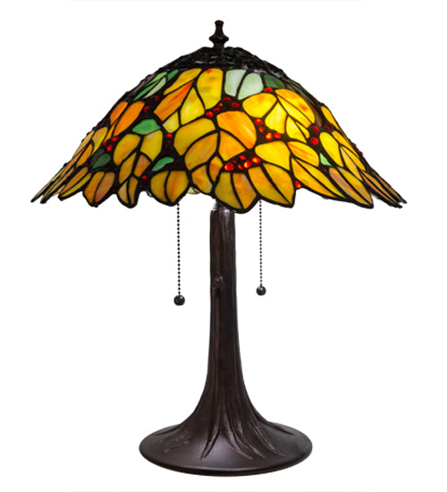 Meyda Tiffany Lighting 185544 Follaje Two Light Table Lamp Lamp Bronze / Dark