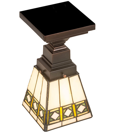 Meyda Tiffany Diamond Band Mission 185602 Ceiling Light - Mahogany Bronze