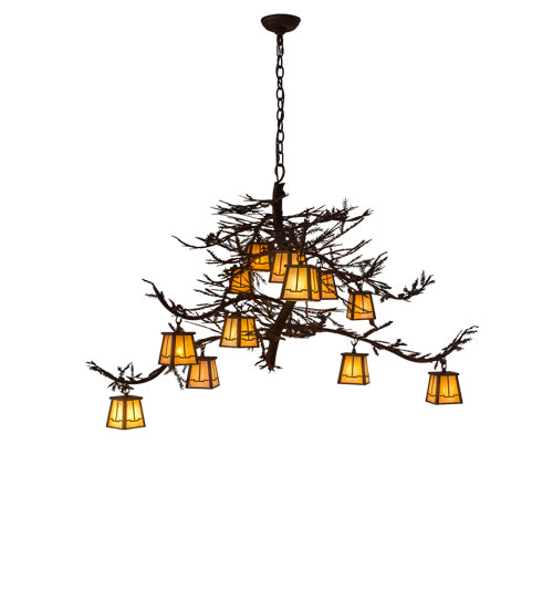 Meyda Tiffany Pine Branch 185796 Chandelier Light - Rust,Wrought Iron