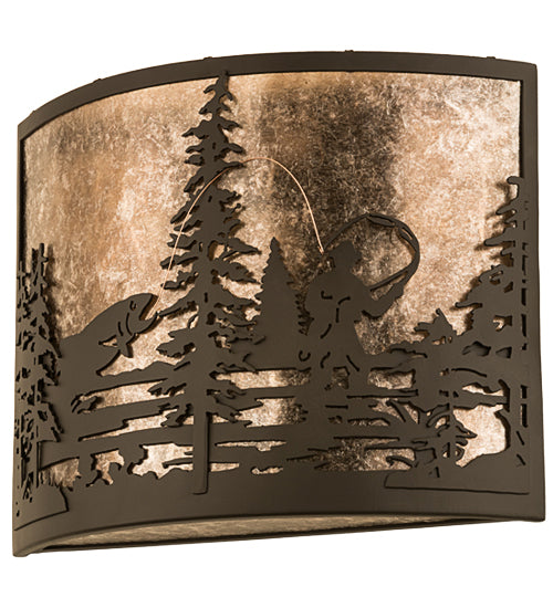 Meyda Tiffany Fly Fishing Creek 185802 Wall Light - Oil Rubbed Bronze