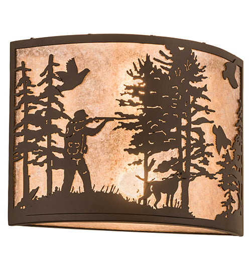 Meyda Tiffany Quail Hunter W/Dog 185803 Wall Light - Oil Rubbed Bronze