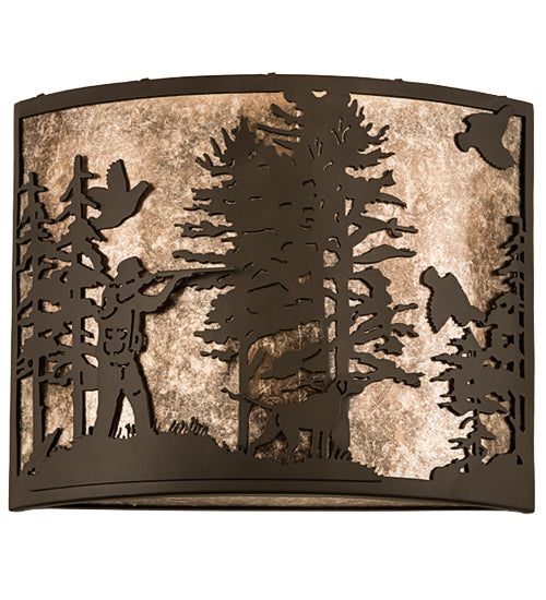 Meyda Tiffany Quail Hunter W/Dog 185804 Wall Light - Oil Rubbed Bronze