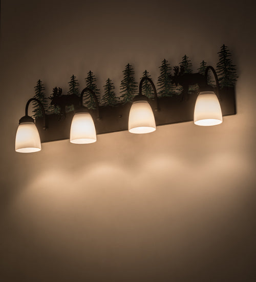 Meyda Tiffany Wandering Moose 185875 Bath Vanity Light 35 in. wide - Oil Rubbed Bronze