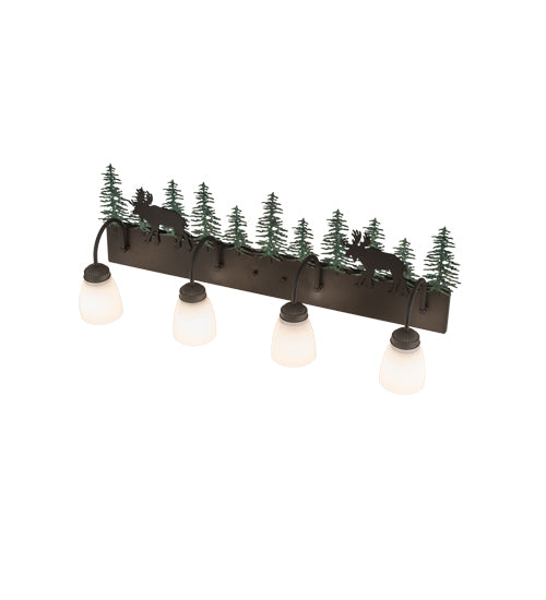 Meyda Tiffany Wandering Moose 185875 Bath Vanity Light 35 in. wide - Oil Rubbed Bronze