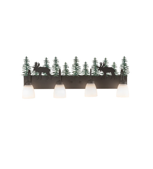 Meyda Tiffany Wandering Moose 185875 Bath Vanity Light 35 in. wide - Oil Rubbed Bronze