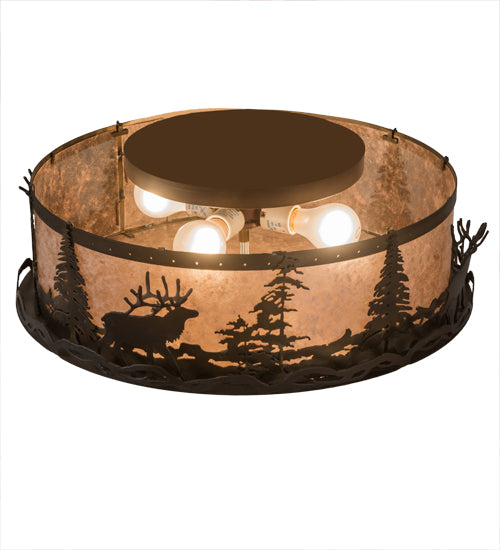 Meyda Tiffany Elk At Dusk 185968 Ceiling Light - Antique Copper