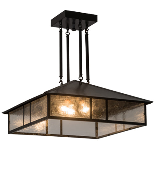Meyda Tiffany Double Bar Mission 186085 Pendant Light - Craftsman Brown