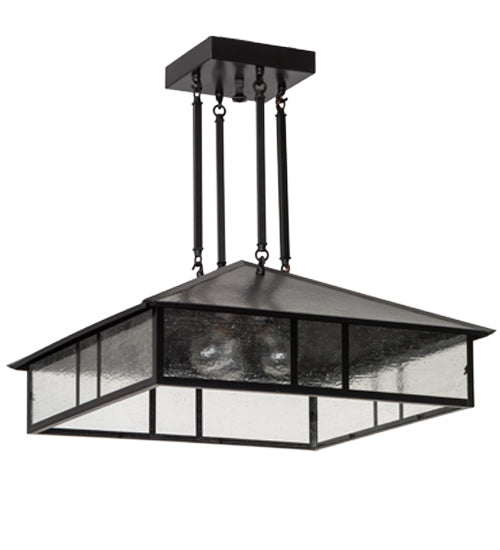 Meyda Tiffany Double Bar Mission 186085 Pendant Light - Craftsman Brown